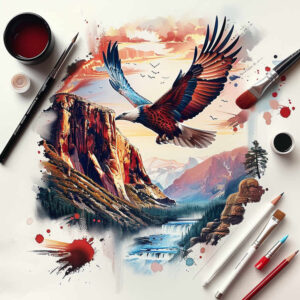 eagle-power-symbol – tattoo design ideas free ai generated – realism-true-rendering – for-wrist-side – Gallery: eagles-inkby-ai