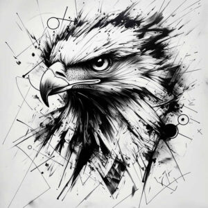 eagle-with-lightning – tattoo design ideas free ai generated – realism-color-precision – for-abdomen – Gallery: eagles-inkby-ai