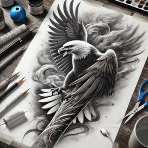 eagles tattoo design ideas artistic shading powerful flight embodying perseverance