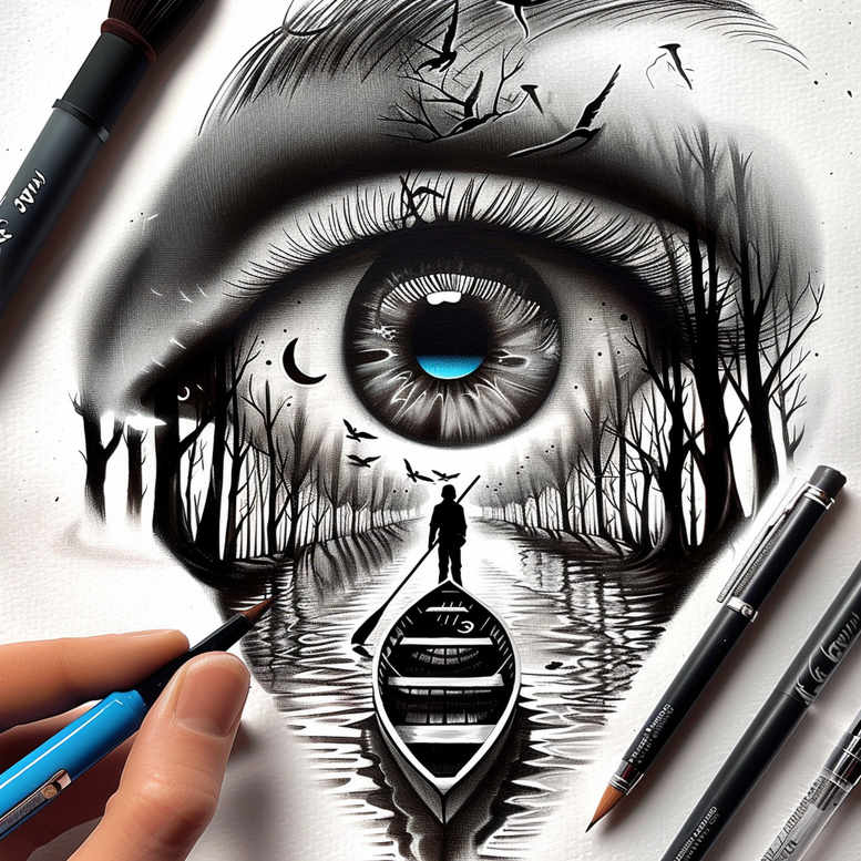 eye-with-flames – tattoo design ideas free ai generated – realism-life-like – for-spine – Gallery: eyes-inkby-ai
