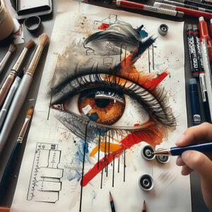 eye-with-leaves – tattoo design ideas free ai generated – neotraditional-bold-color – for-triceps – Gallery: eyes-inkby-ai