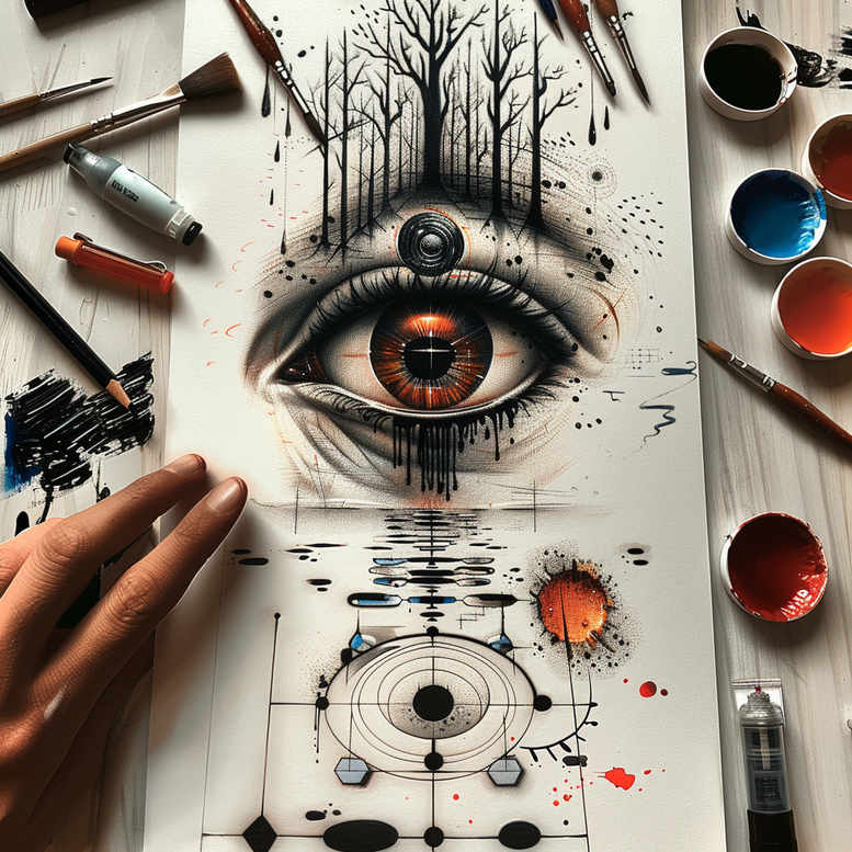 eye-with-leaves – tattoo design ideas free ai generated – neotraditional-bold-highlights – for-upper-chest – Gallery: eyes-inkby-ai