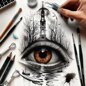 eyes tattoo design ideas Realism organic structure gaze for full back