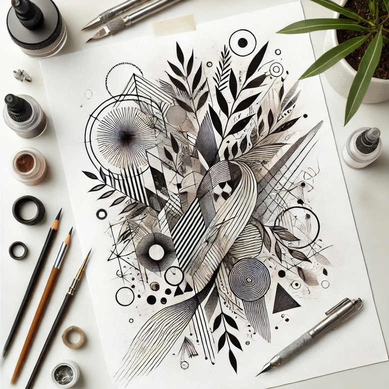 abstract-face – tattoo design ideas free ai generated – soft-transitions – for-side – Gallery: faces-inkby-ai