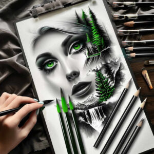 childs-face – tattoo design ideas free ai generated – smooth-blackwork – for-upper-chest – Gallery: faces-inkby-ai