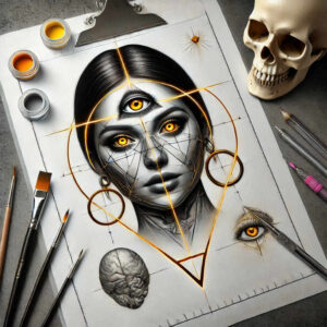 expressive-face – tattoo design ideas free ai generated – real-shadows – for-thigh – Gallery: faces-inkby-ai