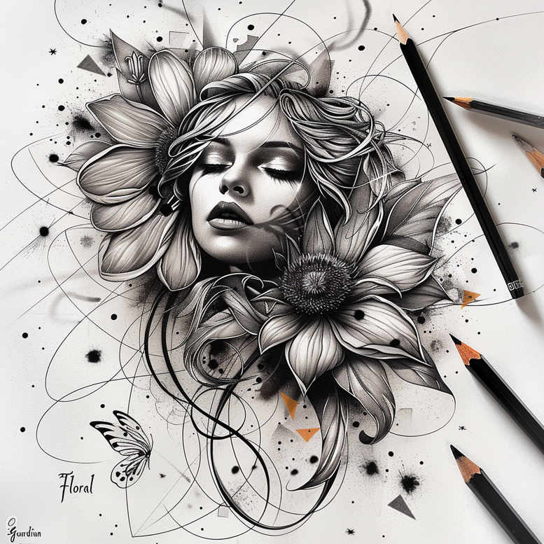 face-and-eyes – tattoo design ideas free ai generated – textured-skin – for-palm – Gallery: faces-inkby-ai