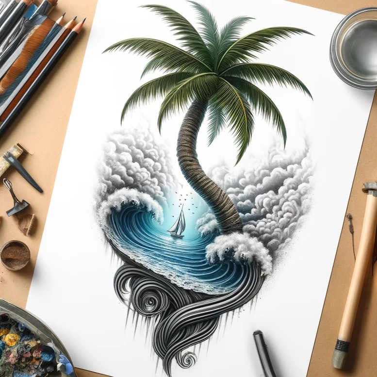 face-in-motion – tattoo design ideas free ai generated – clean-lines – for-heel – Gallery: faces-inkby-ai