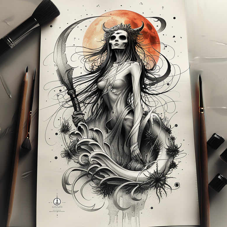 face-in-shadow – tattoo design ideas free ai generated – natural-contours – for-chest – Gallery: faces-inkby-ai