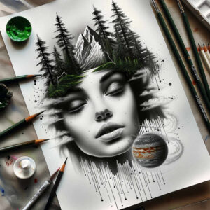 face-with-contour – tattoo design ideas free ai generated – soft-contrast – for-upper-shoulder – Gallery: faces-inkby-ai
