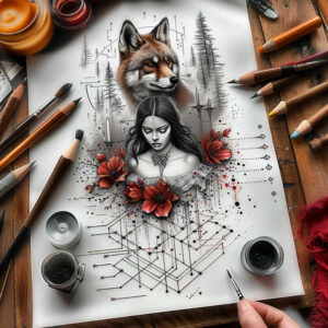 face-with-details – tattoo design ideas free ai generated – volume-effect – for-sternum – Gallery: faces-inkby-ai
