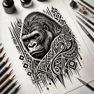 face-with-eyes – tattoo design ideas free ai generated – tattoo-reflection – for-upper-chest – Gallery: faces-inkby-ai