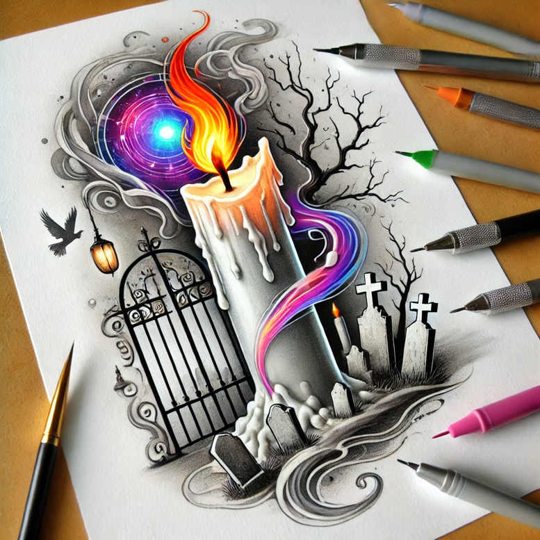 face-with-halo – tattoo design ideas free ai generated – smooth-complexion – for-full-back – Gallery: faces-inkby-ai