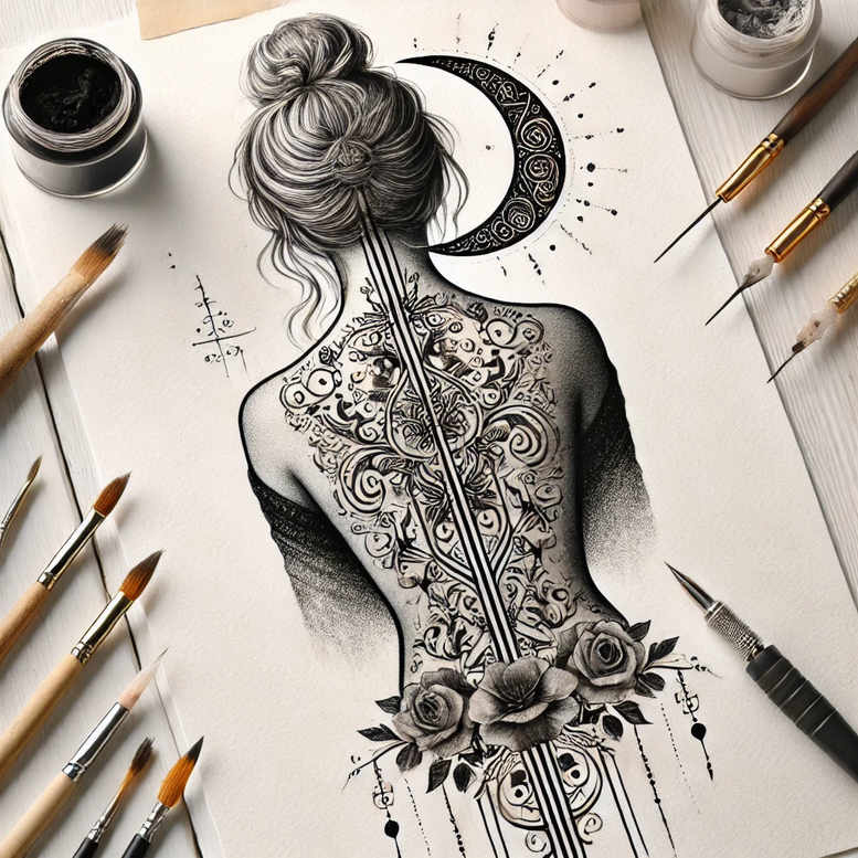 face-with-light-effects – tattoo design ideas free ai generated – surrealism-impossible-forms – for-side-torso – Gallery: faces-inkby-ai