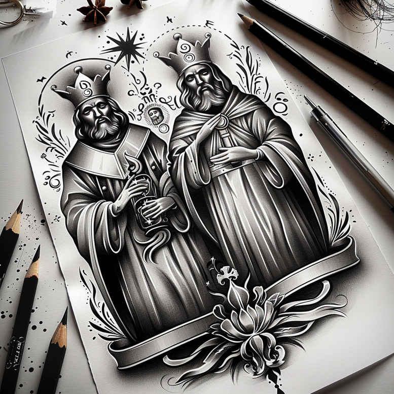 face-with-lines – tattoo design ideas free ai generated – glass-effect – for-back – Gallery: faces-inkby-ai
