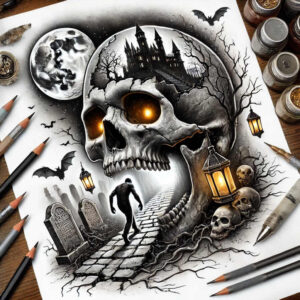 face-with-lips – tattoo design ideas free ai generated – photorealistic-drawing – for-back-shoulder – Gallery: faces-inkby-ai