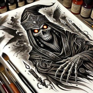 face-with-mimicry – tattoo design ideas free ai generated – natural-tones – for-ribs – Gallery: faces-inkby-ai
