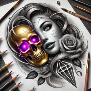 face-with-nose – tattoo design ideas free ai generated – realistic-dimension – for-biceps – Gallery: faces-inkby-ai