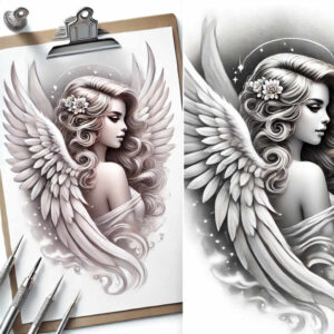 face-with-shading – tattoo design ideas free ai generated – photographic-quality – for-behind-ear – Gallery: faces-inkby-ai