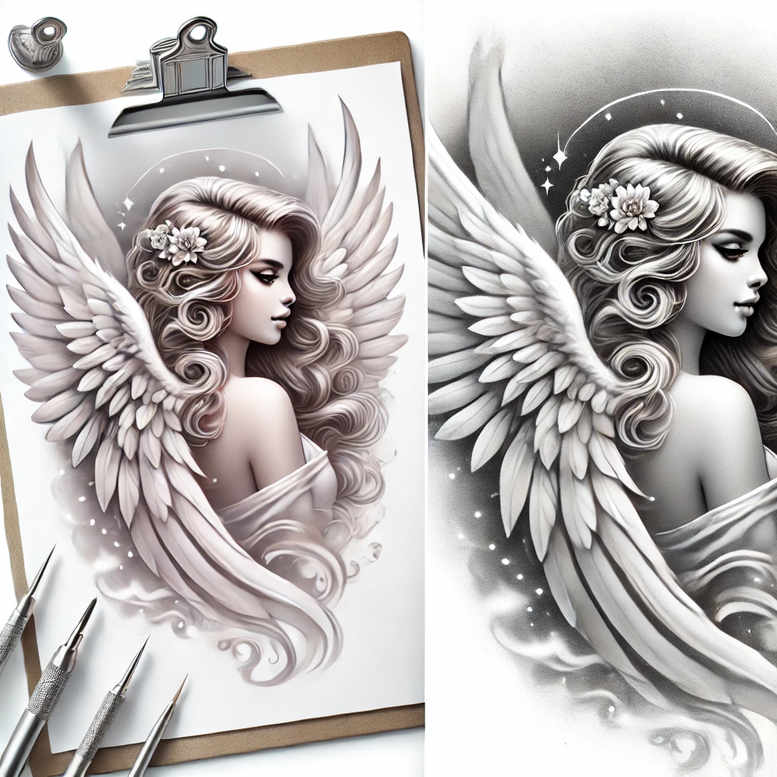 face-with-shading – tattoo design ideas free ai generated – photographic-quality – for-behind-ear – Gallery: faces-inkby-ai