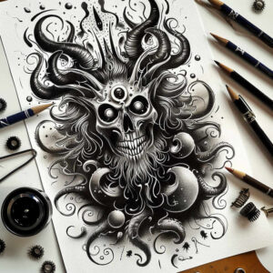 face-with-shadows – tattoo design ideas free ai generated – realistic-wrinkles – for-shoulder – Gallery: faces-inkby-ai