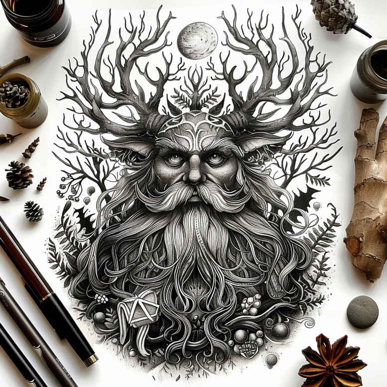 face-with-shadows – tattoo design ideas free ai generated – soft-highlights – for-ankle – Gallery: faces-inkby-ai