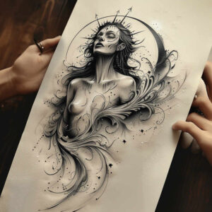 facial-expression – tattoo design ideas free ai generated – delicate-highlight – for-forearm – Gallery: faces-inkby-ai