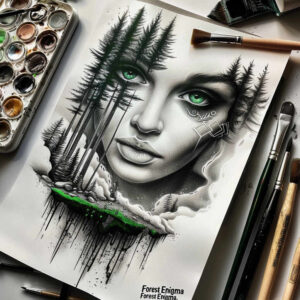 female-face – tattoo design ideas free ai generated – crisp-detail – for-foot – Gallery: faces-inkby-ai