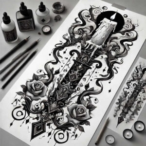 female-face – tattoo design ideas free ai generated – realistic-lighting – for-back-of-neck – Gallery: faces-inkby-ai