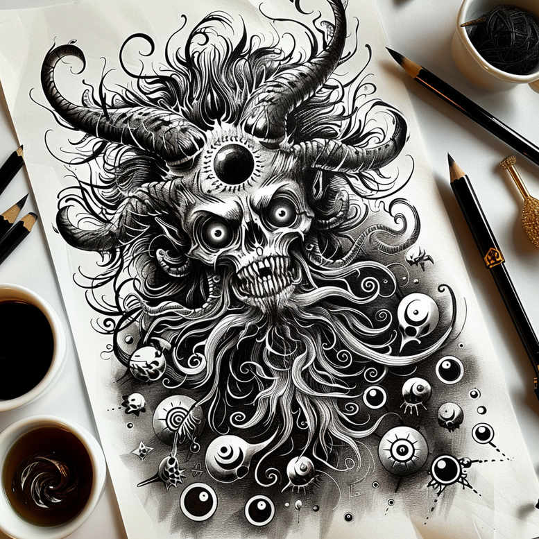 for-women – tattoo design ideas free ai generated – natural-tones – for-stomach – Gallery: faces-inkby-ai
