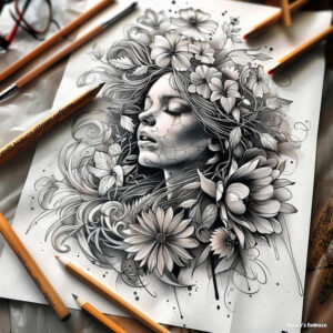 for-women – tattoo design ideas free ai generated – shadow-realism – for-wrist – Gallery: faces-inkby-ai