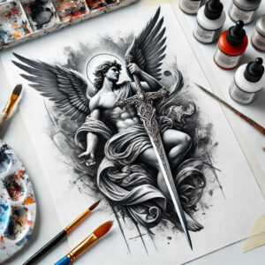 male-face – tattoo design ideas free ai generated – form-fidelity – for-thigh – Gallery: faces-inkby-ai
