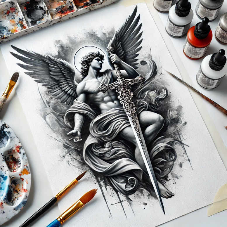 male-face – tattoo design ideas free ai generated – form-fidelity – for-thigh – Gallery: faces-inkby-ai