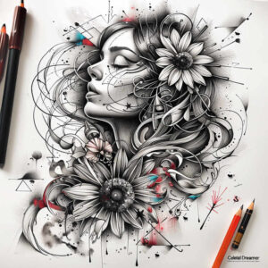 spiritual-face – tattoo design ideas free ai generated – anatomical-accuracy – for-abdomen – Gallery: faces-inkby-ai