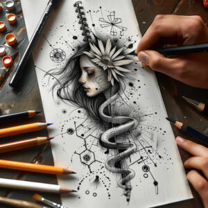 faces tattoo design ideas realistic mysterious for upper chest