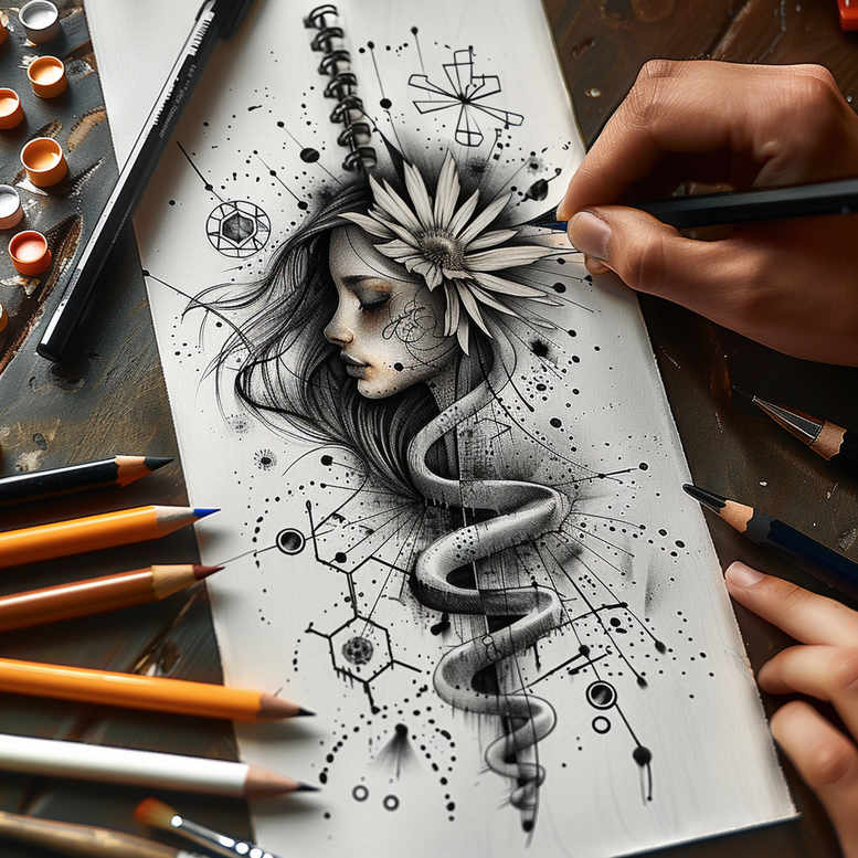 faces tattoo design ideas realistic mysterious for upper chest