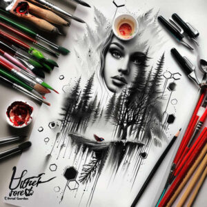 faces tattoo design ideas Realism photographic quality mysterious for wrist