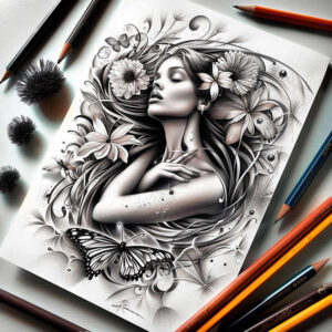 faces tattoo design ideas CGI-rendered narrative for hand