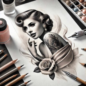 faces tattoo design ideas form fidelity portrait for behind ear