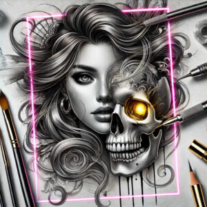 faces tattoo design ideas Surrealism fragmentation smooth for chest