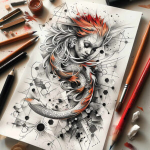 faces tattoo design ideas crisp lines stylized for elbow