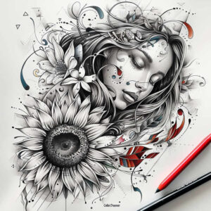 faces tattoo design ideas drawing surreal for shoulder blade