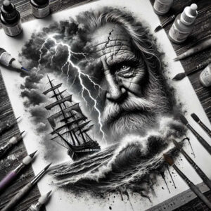 faces tattoo design ideas Surrealism metamorphosis wrinkles stands for endurance