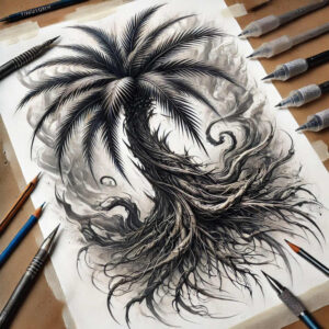 tattoo-style-face – tattoo design ideas free ai generated – optical-depth – for-neck – Gallery: faces-inkby-ai