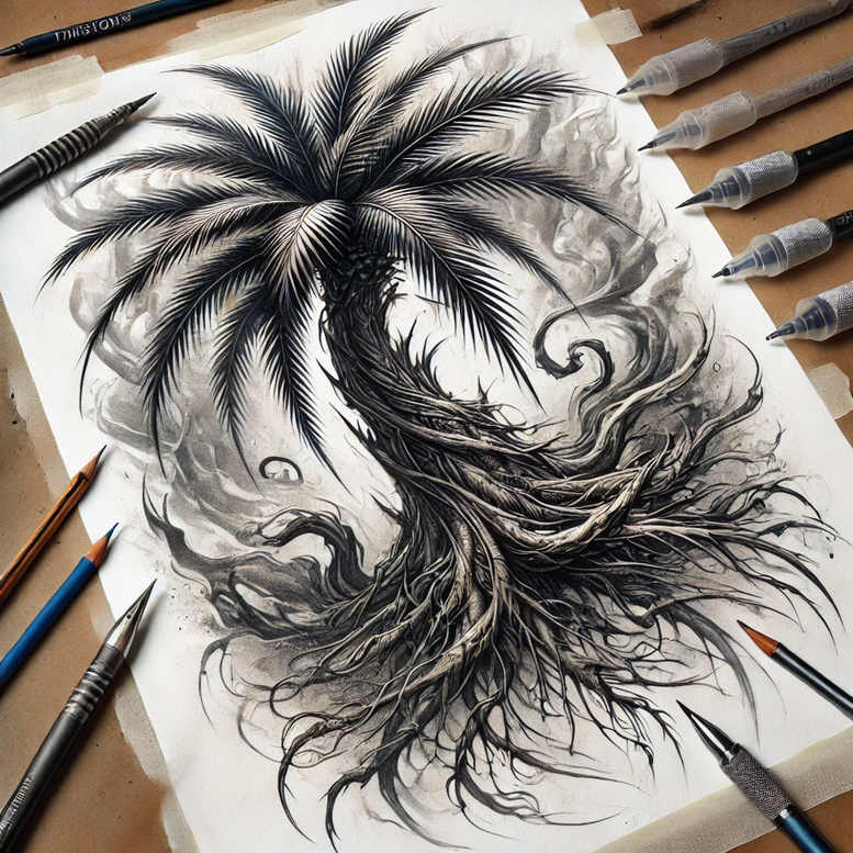 tattoo-style-face – tattoo design ideas free ai generated – optical-depth – for-neck – Gallery: faces-inkby-ai