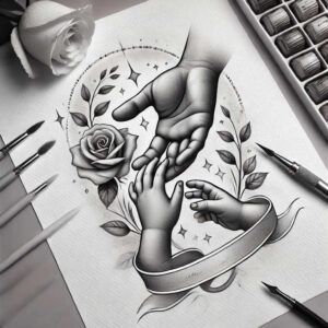 family-pride-tattoo – tattoo design ideas free ai generated – mini-geometry – for-upper-thigh – Gallery: family-inkby-ai