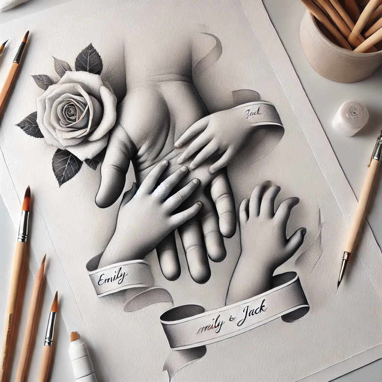 family tattoo design ideas Realism natural contrast rooted for wrist