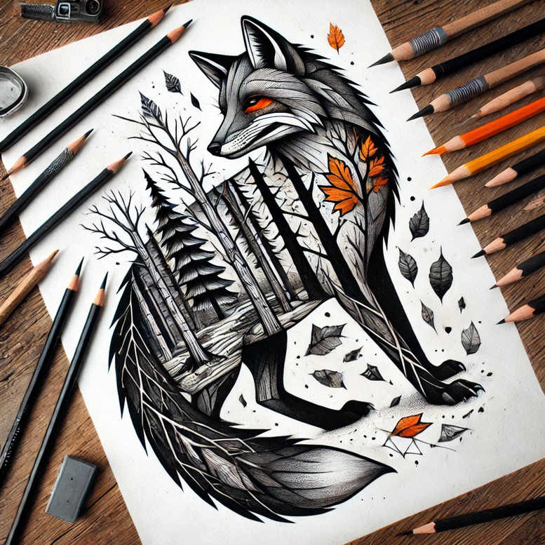fox-motif-realism-natural-tones-for-scapula – tattoo design ideas free ai generated – Gallery: foxes-inkby-ai