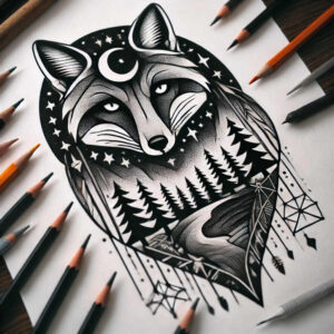 fox-tribal-tattoo-neotraditional-vivid-detail-for-toe – tattoo design ideas free ai generated – Gallery: foxes-inkby-ai