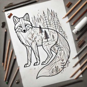 foxes tattoo design ideas Surrealism shadow play detailed anatomy stands for perseverance
